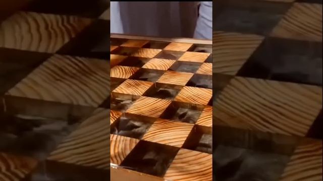 Tabla de Ajedrez con epoxy y luz led. смотреть онлайн
