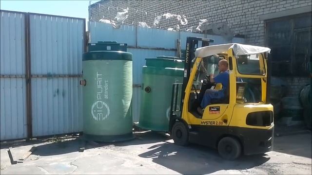 Разгрузка станций биологической очистки БиоПУРИТ. Калининград, июнь 2016 года.