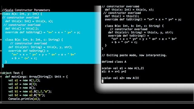 scala constructor parameter,overload example смотреть онлайн