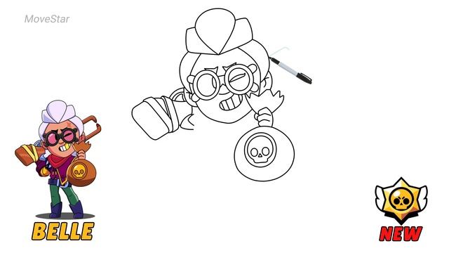 How To Draw BELLE ?? | Brawl Stars | New Brawler | Step By Step смотреть онлайн