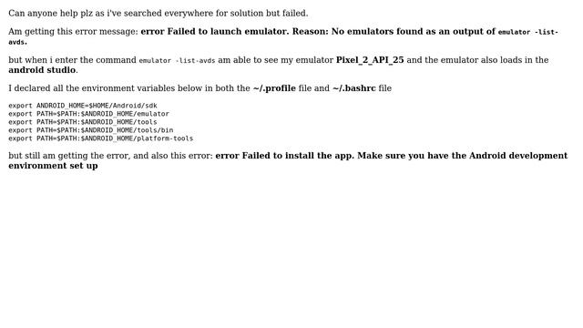 Unable to start my first react native app on ubuntu, error Failed to launch emulator смотреть онлайн