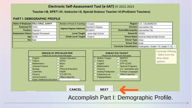 Electronic Self-Assessment Tool (e-SAT) 2022-2023 смотреть онлайн