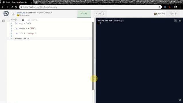 lesson 101 javascript(match every thing but letters and numbers) смотреть онлайн
