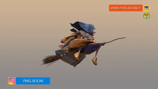 Green Screen Befana Old Lady on the Broom Epifania - PixelBoom смотреть онлайн