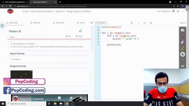 Pattern 8 | Module : Basics of Programming | In English | Python | Video_8 смотреть онлайн