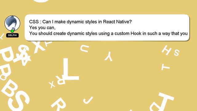 CSS : Can I make dynamic styles in React Native? смотреть онлайн