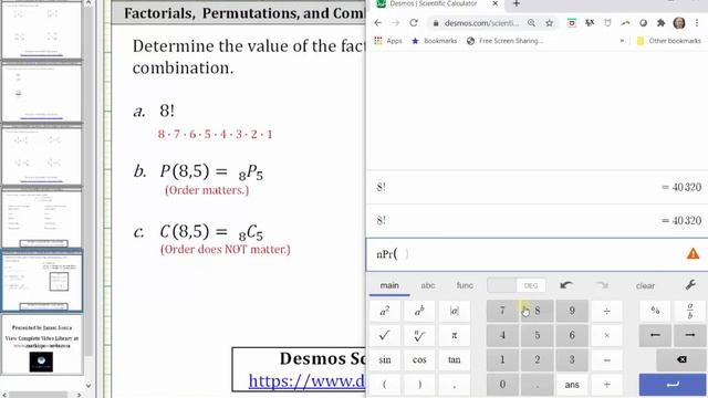 Factorials, Permutations and Combinations on the Desmos Scientific Calculator смотреть онлайн