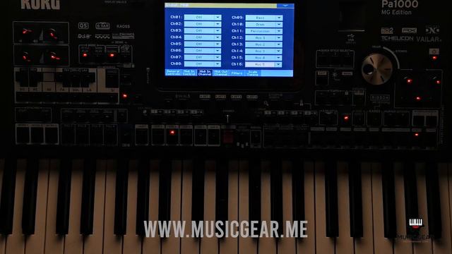 Korg Pa1000 MG manual Global=Midi part.11 смотреть онлайн