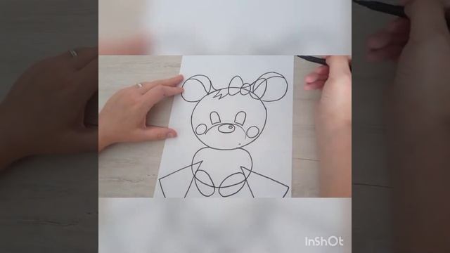 Рисуем с детьми. Рисуем мышку с помощью геометрических фигур.