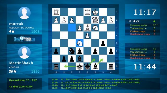 Анализ шахматной партии: murcak - MartinShakh, 0-1 (по ChessFriends.com) смотреть онлайн
