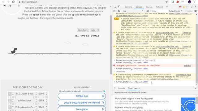 How TO Hack T-rex Runner Game (The No Internet Game) смотреть онлайн