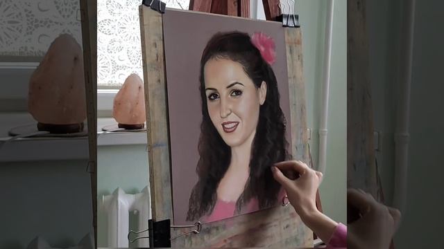 Рисование портрета ОТ НАЧАЛА ДО КОНЦА ЗА 1 МИНУТУ. Сухая пастель. Portreit.  Soft Pastel.