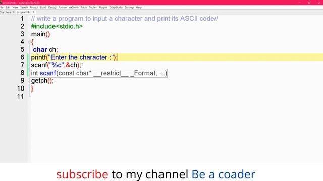 program to input a character and print its ASCII code смотреть онлайн
