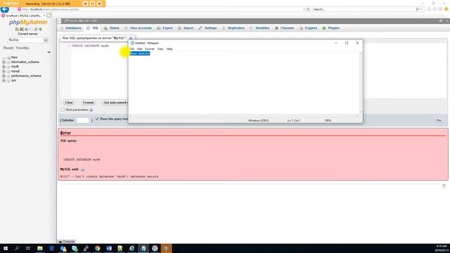error code 1007. can't create database database exists смотреть онлайн