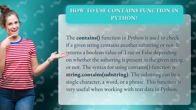 How to use contains function in Python? смотреть онлайн