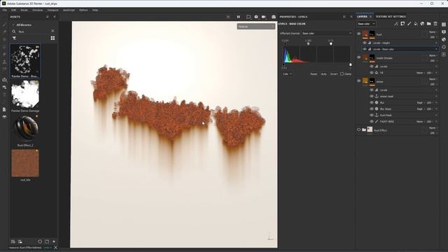 How to create a rust effect with streaks using Substance 3D Painter смотреть онлайн