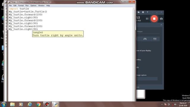 Python Turtle Module beginner(Making square program) смотреть онлайн