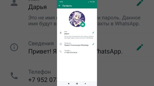 Моя страница в ватцаппе