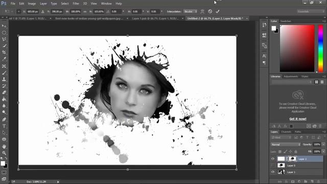 Photoshop | Amazing Photo Effects Paint Splash on face using Brush смотреть онлайн