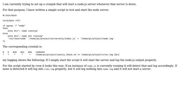 Unix & Linux: Starting a node.js via cron fails silently смотреть онлайн