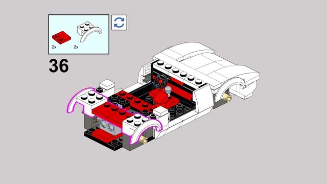 76908 Ferrari Testarossa - Lego Speed Champions Alternative MOC Instruction