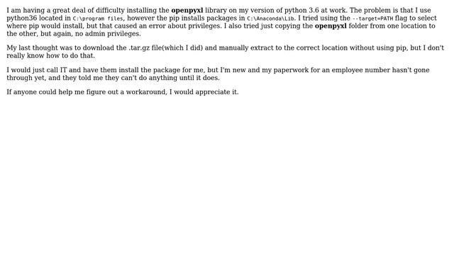 Trouble installing openpyxl смотреть онлайн