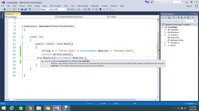 Replace Line Breaks in a String C# смотреть онлайн