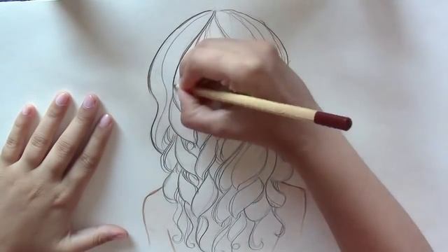 Как нарисовать красивые локоны (вид сзади) смотреть онлайн