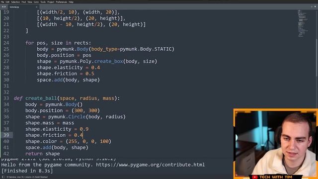 Physics Simulations With Python and PyMunk смотреть онлайн