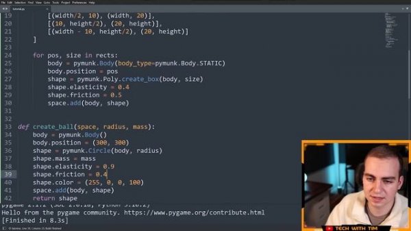 Physics Simulations With Python and PyMunk