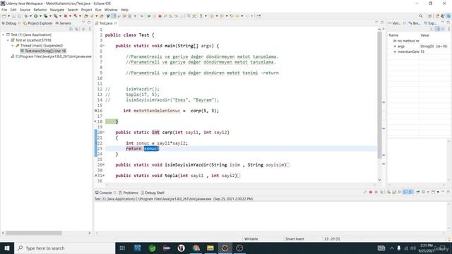 40- Java Dersleri : Parametreli ve Geriye Değer Döndüren Metot Oluşturma смотреть онлайн