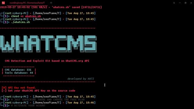 WhatCMS.sh | CMS Detection and Exploit Kit based on Whatcms API. смотреть онлайн