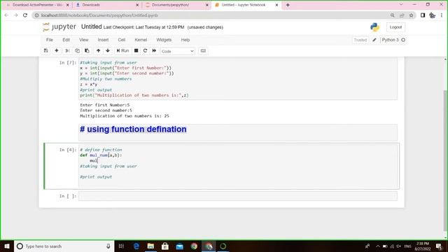 Multiplication of two numbers in python using simple way and using function also смотреть онлайн