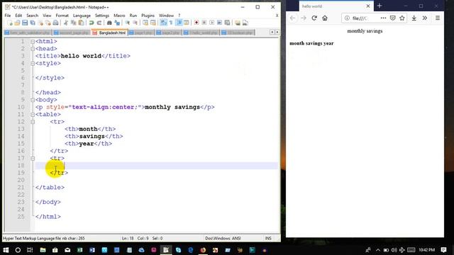 html and css tutorial bangla 06 table create смотреть онлайн