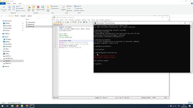 Python Text Color Menggunakan Colorama смотреть онлайн