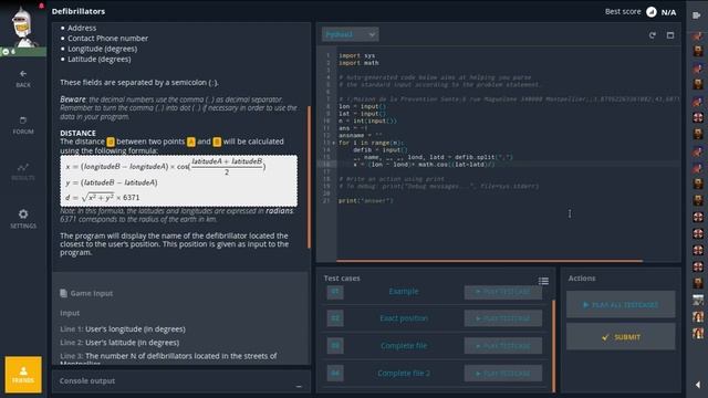 Codingame. Defibrillators смотреть онлайн