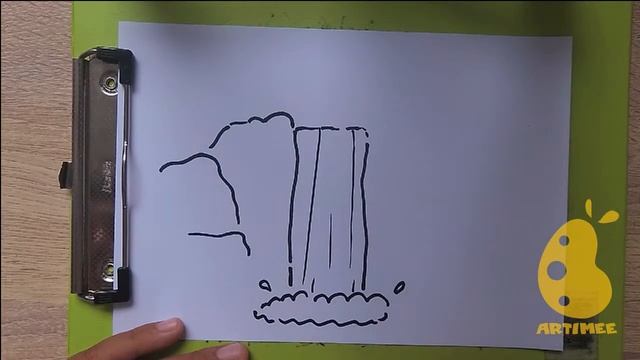 How to Draw Waterfall for beginner смотреть онлайн