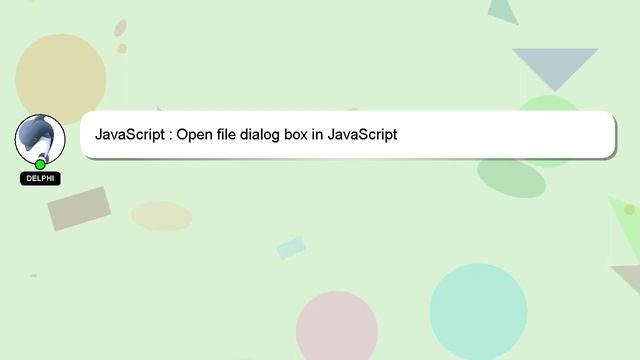 JavaScript : Open file dialog box in JavaScript смотреть онлайн