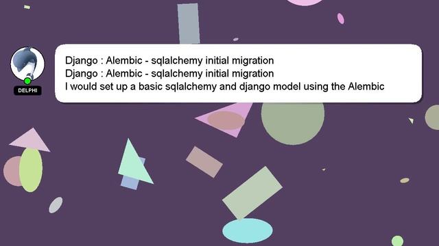 Django : Alembic - sqlalchemy initial migration смотреть онлайн
