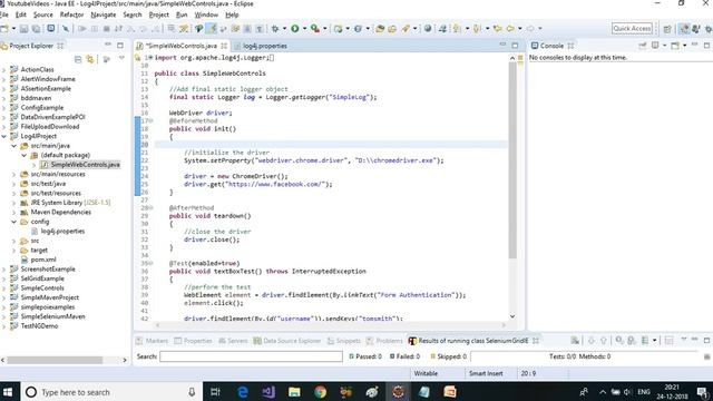 Setup Log4J logging in Selenium Java with example смотреть онлайн