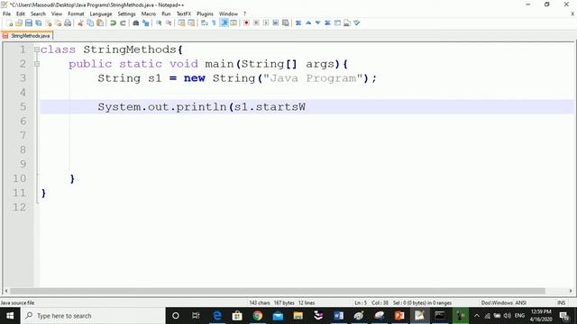 String startsWith and endsWith Method 077 смотреть онлайн