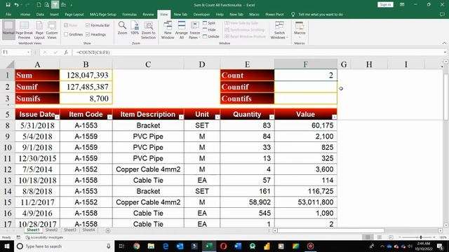 Excel : Count Countif Countifs Sum Sumif Sumifs | URDU | MAQ GUIDE смотреть онлайн