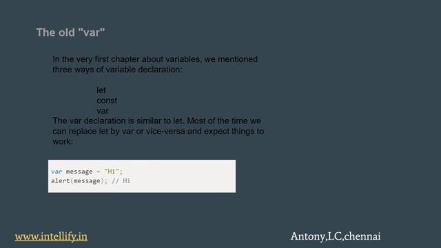 JAVASCRIPT| VARIABLE SCOPE| THE OLD “var”| GLOBAL OBJECT | FUNCTION OBJECT| NFE | INTELLIFY смотреть онлайн