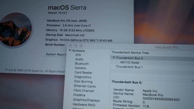 macOS AKiTiO Node eGPU with 2016 15" MacBook Pro Radeon Pro 450 смотреть онлайн