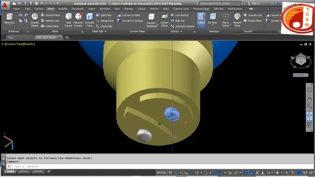 3D LED NIGHT BULB_AUTOCAD 3D. Join our Online AutoCAD Training & make your own 3D Creative Model. смотреть онлайн