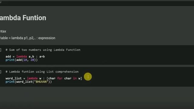 2 List comprehension & Lambda Function смотреть онлайн