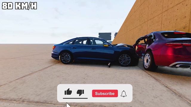 Mercedes-Benz Maybach vs Audi A8 ? 200 KM/H both cars ? BeamNG.Drive CRASH test смотреть онлайн