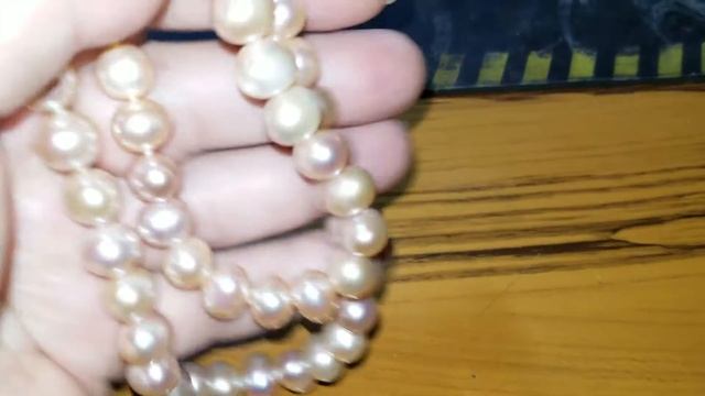 Ожерелье из розового пресноводного жемчуга, с замком из серебра 925 пробы. смотреть онлайн