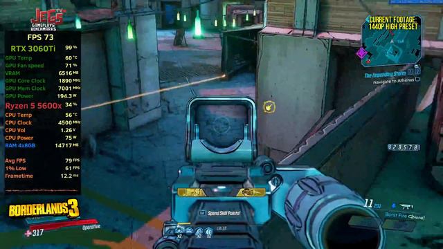 Borderlands 3 on Ryzen 5 5600x + RTX 3060Ti 1080p, 1440p, 2160p benchmarks! смотреть онлайн