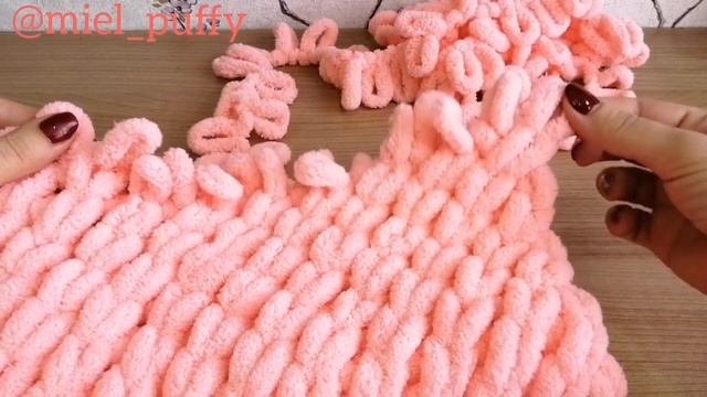 Узор "Диагональ" из пряжи Ализе Пуффи, расчет петель и мотков смотреть онлайн